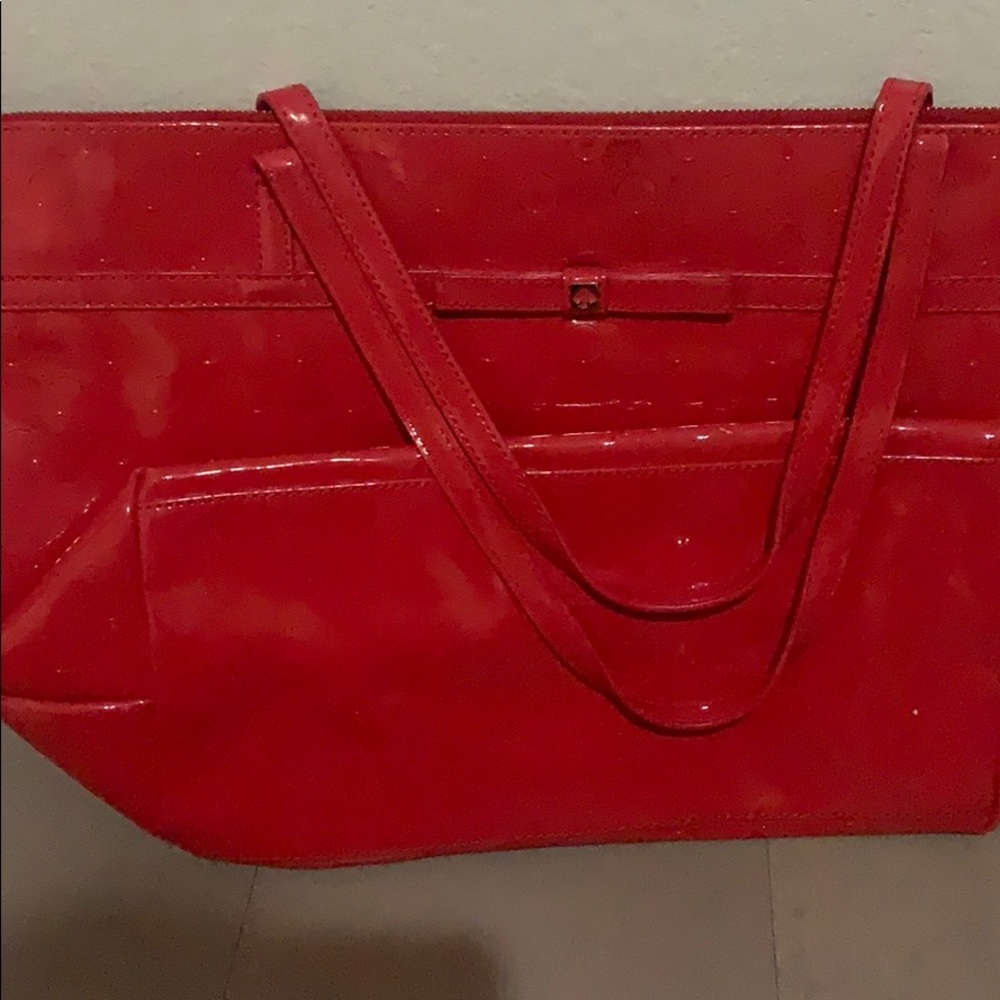 Hot pink/red Kate spade tote bag
